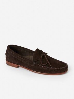 J McLaughlin Camden Suede Moccasins - Dark Brown NEW